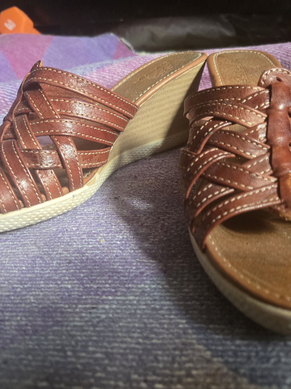 Women’s Woven Slide Wedge Sandals - Brown